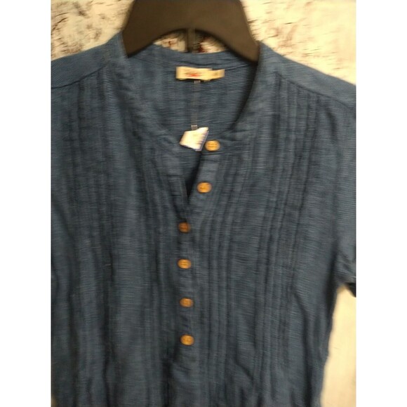 Faherty 100% Linen Dress Blue Xs Boho Feminine Cottage Core - Picture 5 of 9